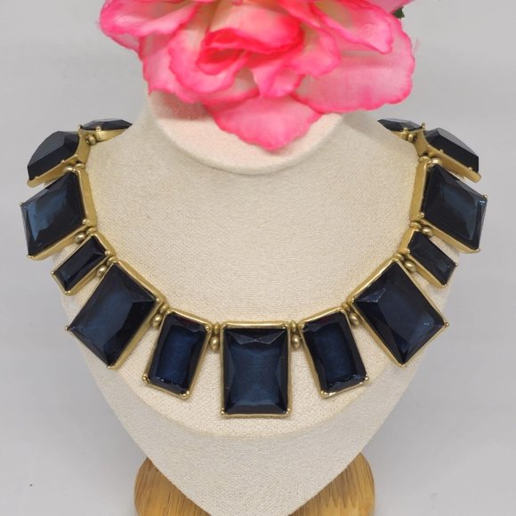 Collier Chico's Saphir Bleu Sur Métal Gris Gunmetal 42-46 Pouces - Occasion